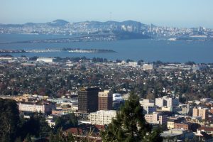 Berkeley-downtown-Bay-bridge-SF-in-back-from-Lab-300x200