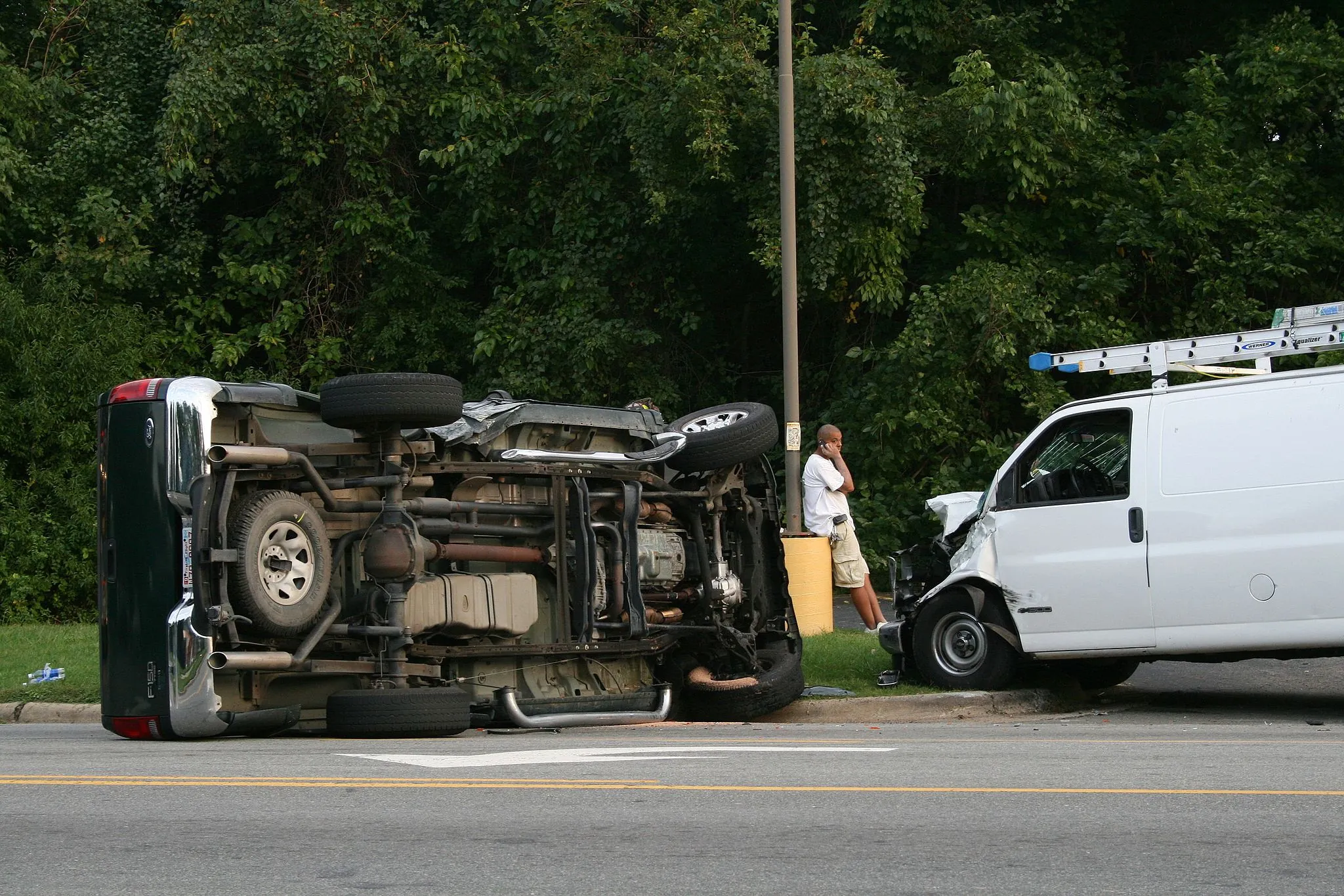 2008-09-17_Ford_F-150_and_Chevy_Express_1500_crashed_in_Durham